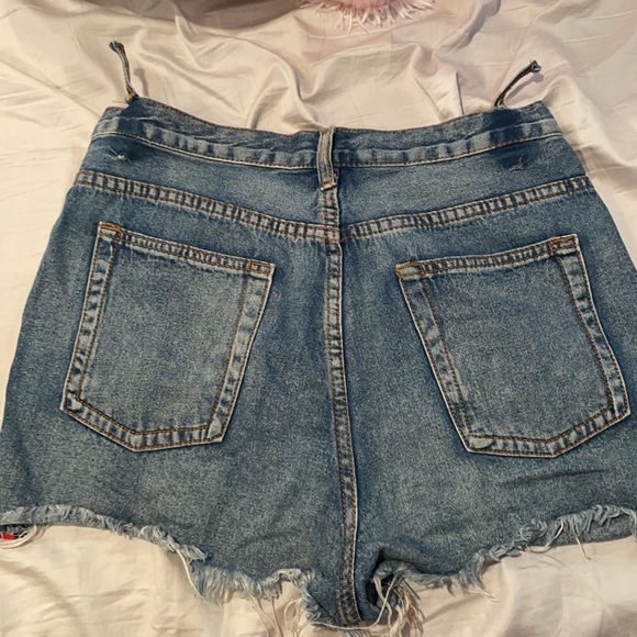 Denim shorts, red,white,blue stripes on side - Picture 3 of 3